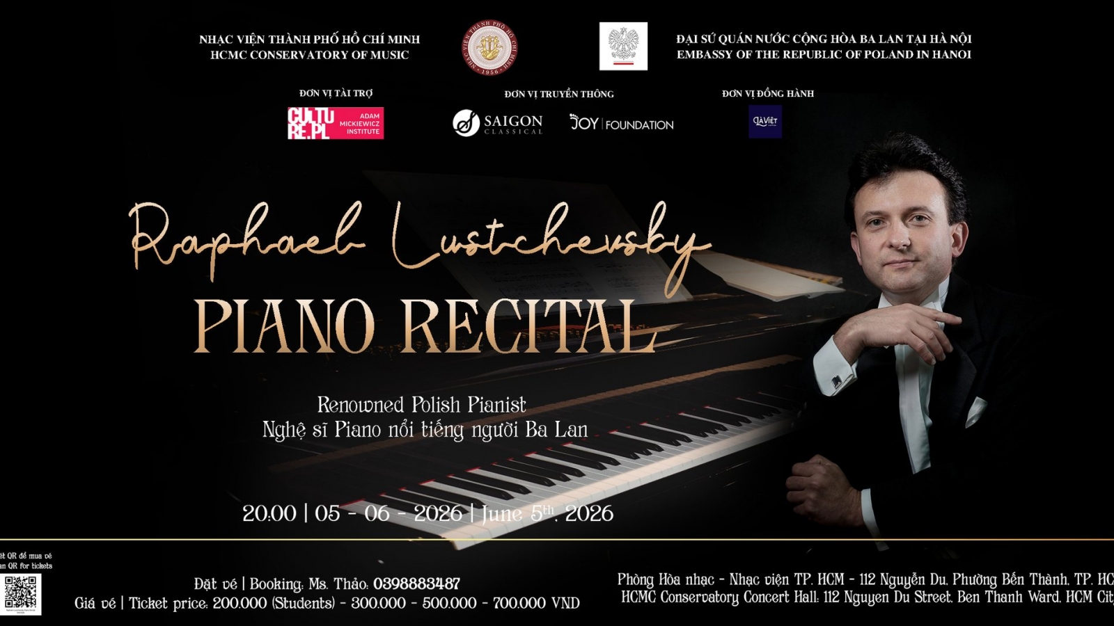 Raphael A. Lustchevsky to hold recital and masterclass in HCM City